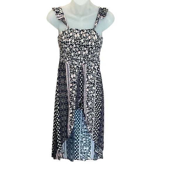 Art Class Black Floral Handkerchief Hem Maxi Skort Dress Sleeveless Girls XL - Picture 1 of 12